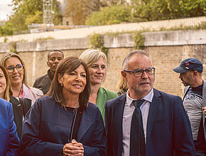 La maire de Paris Anne Hidalgo a été accueillie par le président Philippe Dupouy - Agrandir l'image (fenêtre modale)