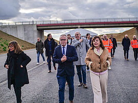 Visite de la Présidente de Région, Carole Delga, sur le chantier de la 2x2 voies entre Gimont et L'Isle Jourdain