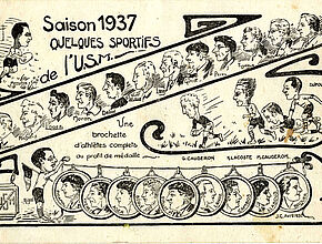 Caricature de joueurs de rugby à Mirande - Agrandir l'image (fenêtre modale)
