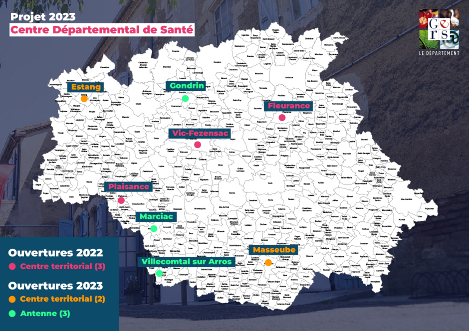 Projet 2023 - Carte des ouvertures des 5 nouveaux établissements au courant de l'année 2023