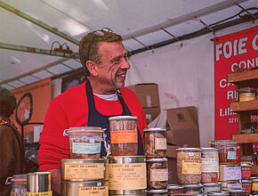 Echanges gourmands autour des produits de Liliane Lanusse, foie gras de canard et d’oie - Agrandir l'image (fenêtre modale)